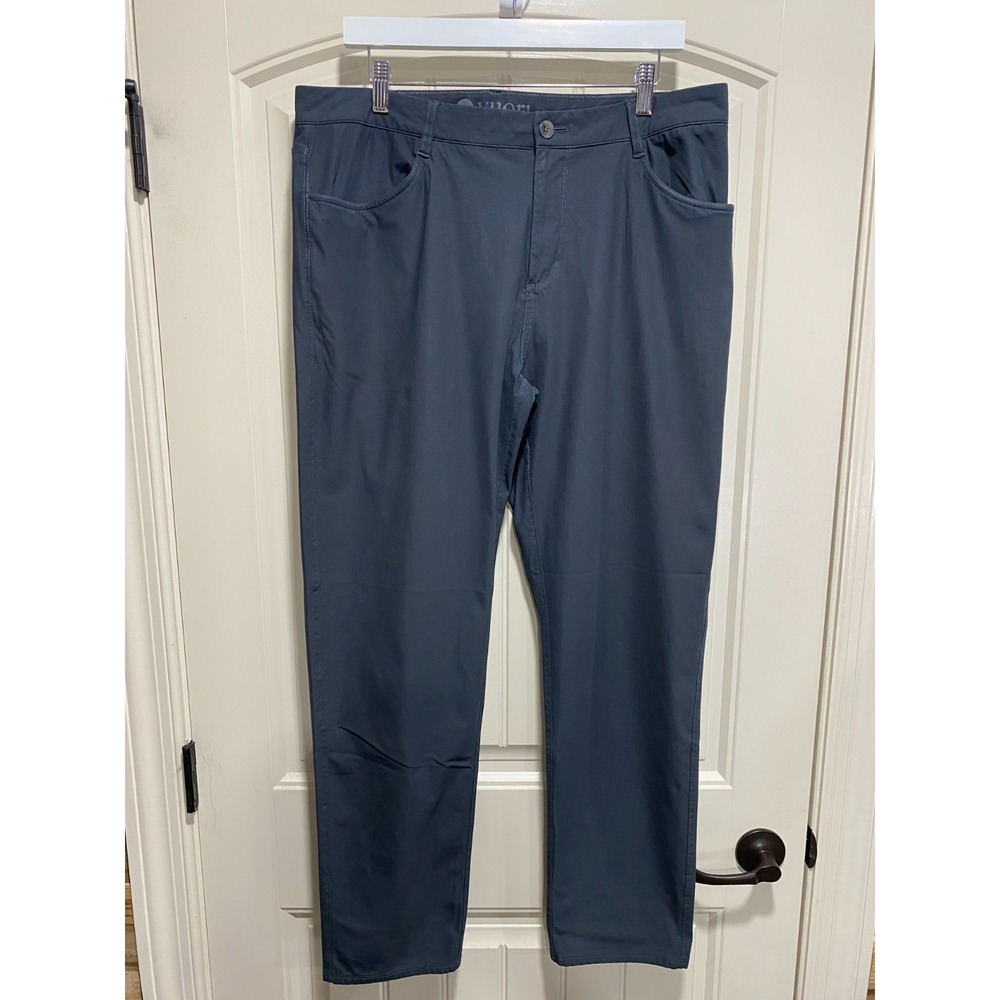 Vuori Pants Mens Size 36x30 Blue Meta Performance Trouser Chino Straight Pockets